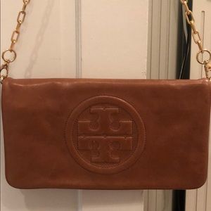 Tory Burch Tan Reva Clutch Bag